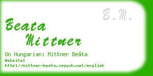 beata mittner business card